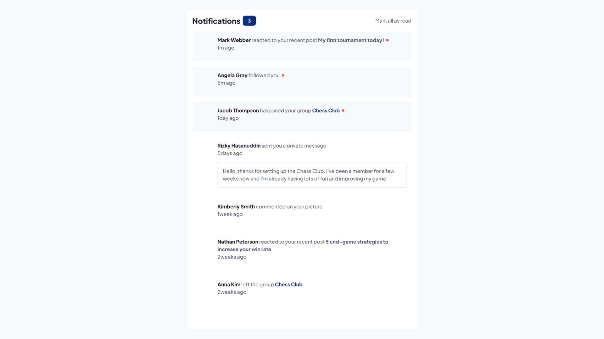 Notifications Page